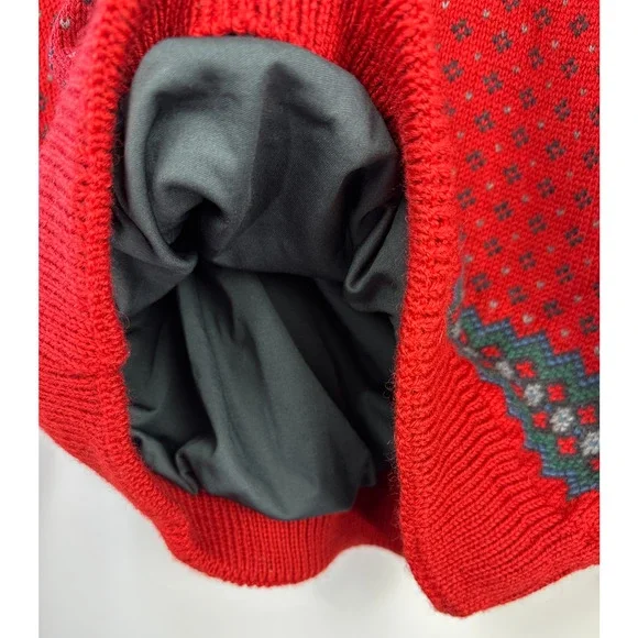 Dale Of Norway Pure Wool Lined Heavyweight Sweater Red Nordic Print Clasp Large - Picture 13 of 16